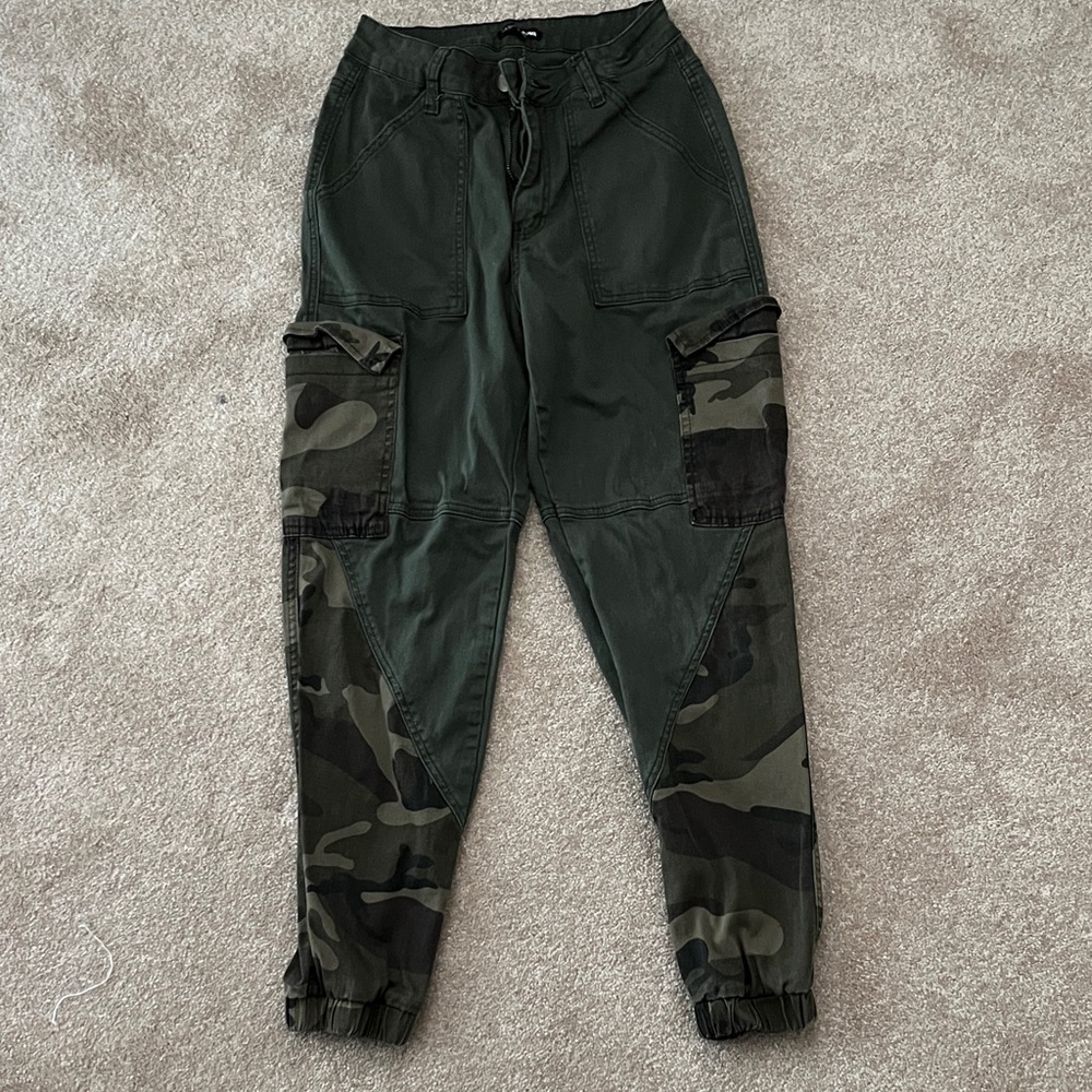 Fashion Nova Olive Green Utility Cargo Pants